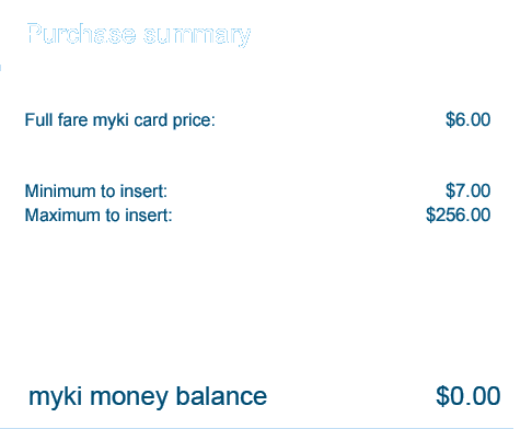 myki money summary