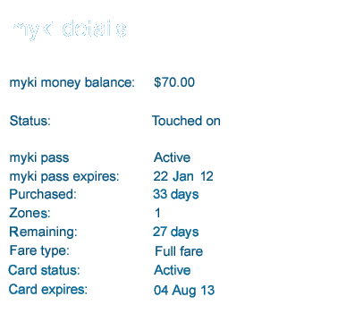 myki details